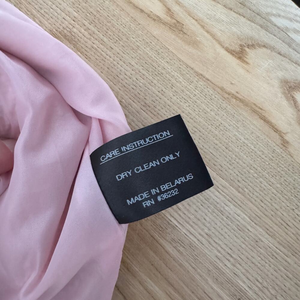 Vintage Gallery Pink Wool Herringbone Tweed Longline Coat Size S/M - Picture 5 of 7